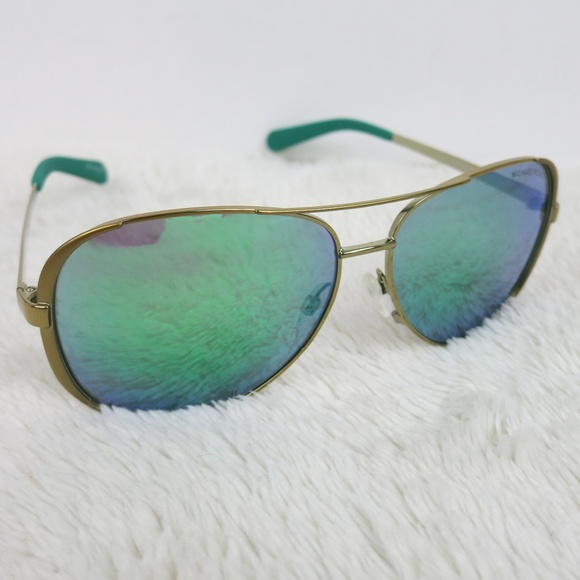 Michael Kors Chelsea Green Aviator Sunglasses - Picture 3 of 7